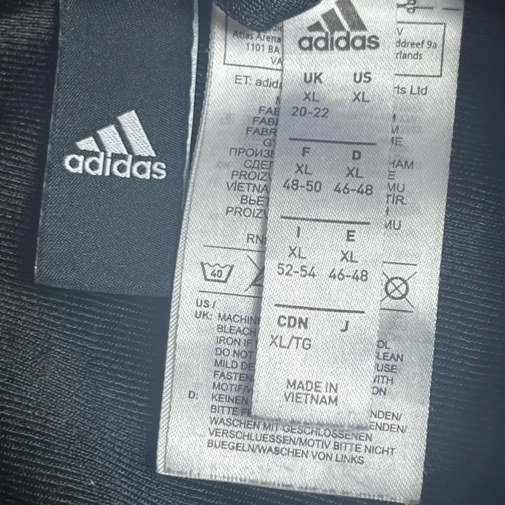 Adidas Black and White 3-Stripe Full Zip Track Jacket - Picture 5 of 9